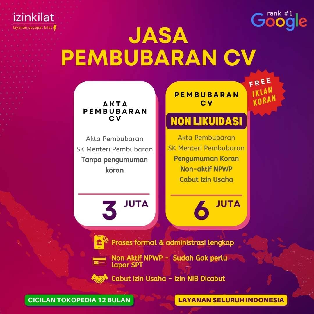 jasa pembubaran cv